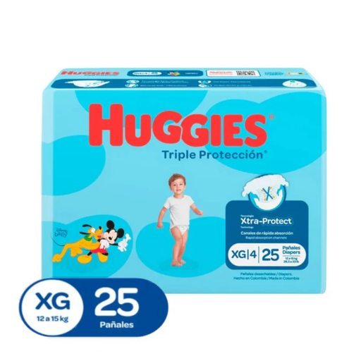 [057497] Pañal Huggies Triple Protección XG4 25 Unidades