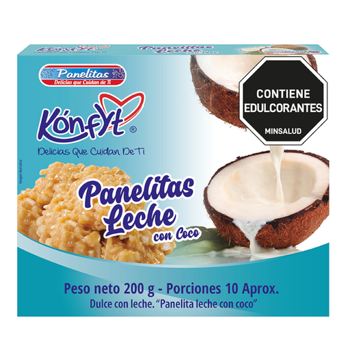 [057499] Panelitas Sin Azúcar Leche Con Coco Kónfyt 200Gr
