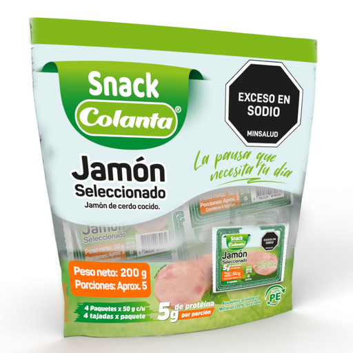 [057510] Snack Jamón Seleccionado Colanta 4 Unidades 50Gr