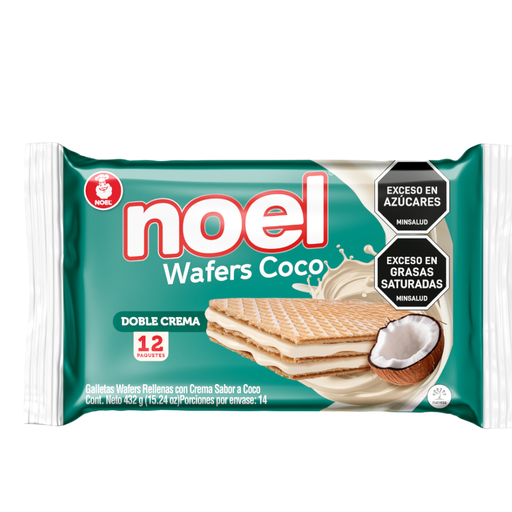 [057534] Galletas Wafers Noel Coco 12 Paquetes 432Gr