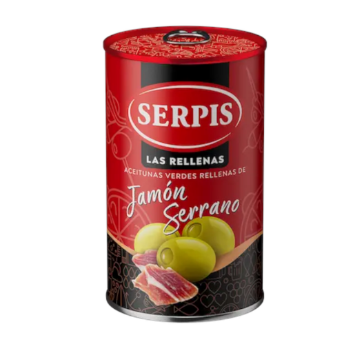[057545] Aceitunas Rellenas De Jamón Serrano Serpis 300Gr