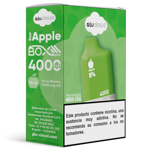 [057605] Boxpod Capsula Glucloud Manzana 400 Puff 50Ml