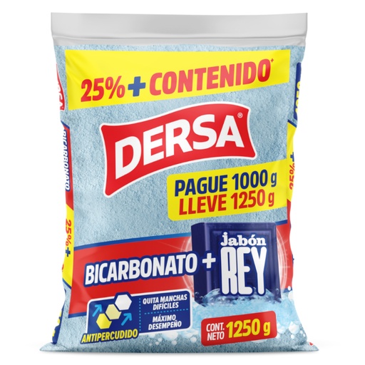 [057636] Detergente En Polvo Dersa Bicarbonato + Jabon Rey Pague 1000Gr LLeve 1250Gr