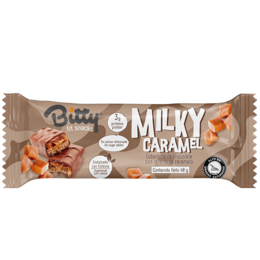 [057645] Chocolatina Milky Caramel Bitty Sin Azúcar 40Gr