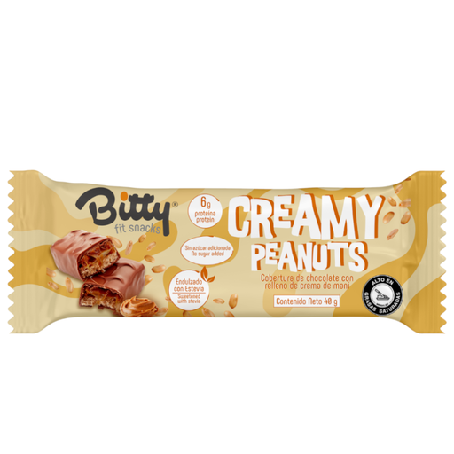[057646] Chocolatina Creamy Peanuts Bitty Sin Azúcar 40Gr