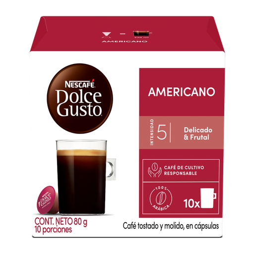 [057681] Cápsulas Dolce Gusto Americano 10 Unidades 80Gr