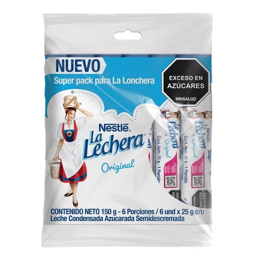 [057687] Leche Condensada La Lechera Bolsa 150Gr 6 Unidades
