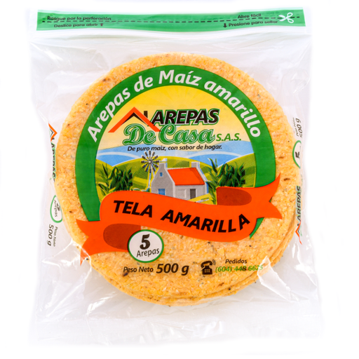 [057704] Arepa De Maiz Amarillo De Casa 5 Unidades 500Gr