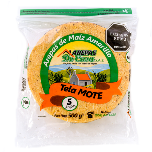 [057707] Arepa De Maiz Mote De Casa 5 Unidades 500Gr