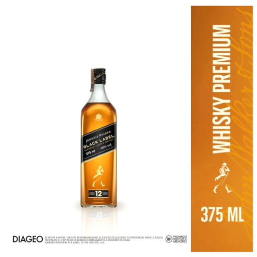 [008175] Whisky Premium Johnnie Walker Sello Negro  375Ml