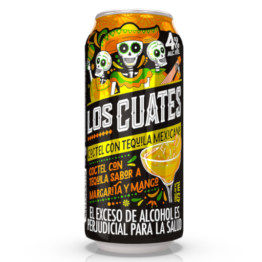 [057791] Coctel Con Tequila Mexicano Los Cuates  Margarita Mango Lata 473Ml