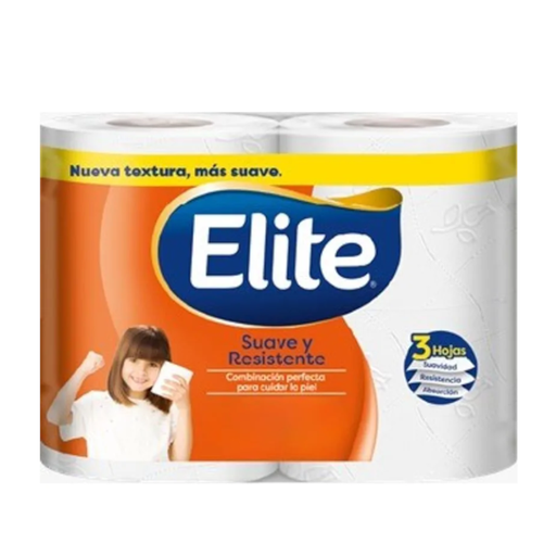 [057812] Papel Higiénico Elite Suave Resistente Triple Hoja 4 Rollos