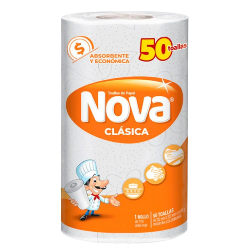 [057815] Toalla Cocina Nova Clásica  1 Rollo 50 Toallas