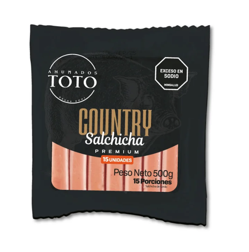[049734] Salchicha Country  Ahumados Toto 15 Unidades 500Gr