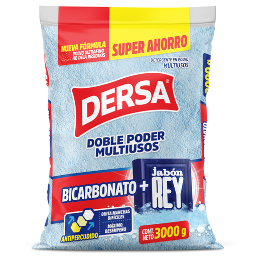 [057900] Detergente En Polvo Dersa Bicarbonato + Jabón Rey 3000Gr Super Ahorro