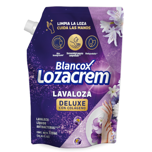 [057905] Lavaplatos Lozacrem Blancox Deluxe Con Colágeno Doypack 720Ml