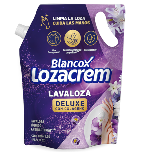 [057906] Lavaplatos Lozacrem Blancox Deluxe Con Colágeno Doypack 1.5L