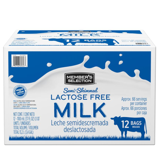 [057945] Leche UHT Semidescremada Deslactosada Members Selection 12 Unidades 1100Ml