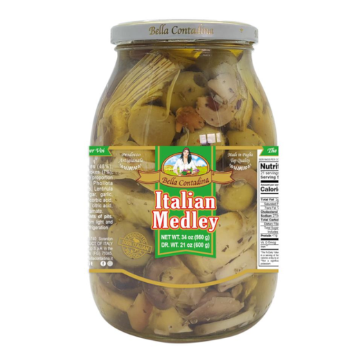 [057951] Aceitunas Y Verduras Aliñadas En Aceite Italiana Medley 950Gr
