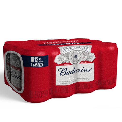 [057965] Cerveza Budweiser Lata 269Ml 12 Unidades Gratis 1 Unidad