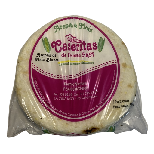 [057980] Arepa Tela De Maíz Blanco Caseritas De Oriente 5 Unidades 500Gr