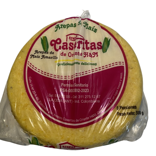 [057981] Arepa Tela De Maíz Amarillo Caseritas De Oriente 5 Unidades 500Gr
