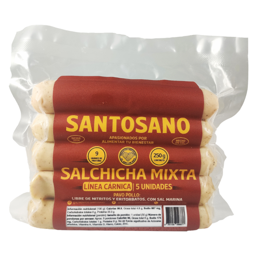 [057984] Salchicha Mixta Santosano 5 Unidades 250Gr