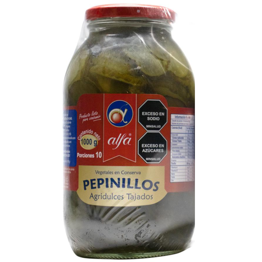 [057997] Pepinillos Agridulces Tajados Alfa 1000Gr