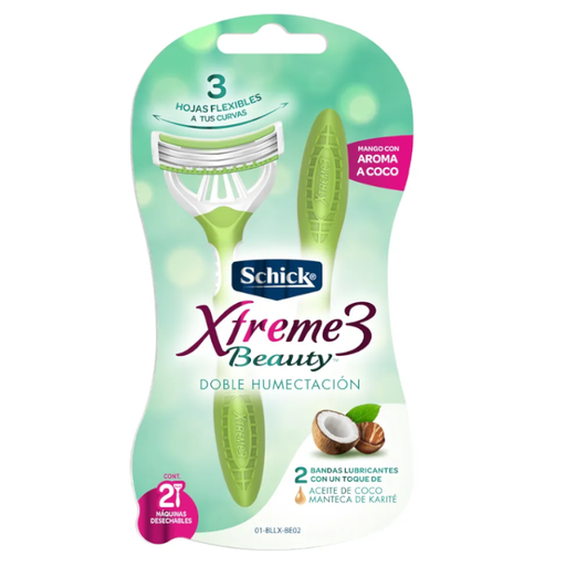 [058132] Maquina Afeitar Schick Extreme3 Beauty Mujer 2 Unidades