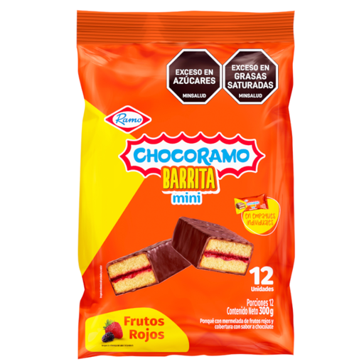 [058102] Chocoramo Barrita Mini Frutos Rojos 12 Unidades 300Gr
