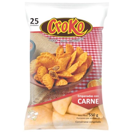[058106] Empanadas Tipo Coctel Con Carne Croko 25 Unidades 550Gr