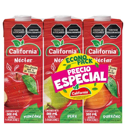 [058121] Néctar Surtido California Tetrapack 900Ml 3 Unidades