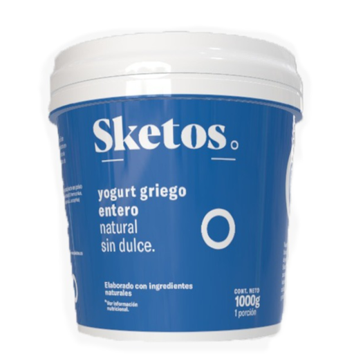[058154] Yogurt Griego Sketos Entero Natural Sin Dulce 1000Gr