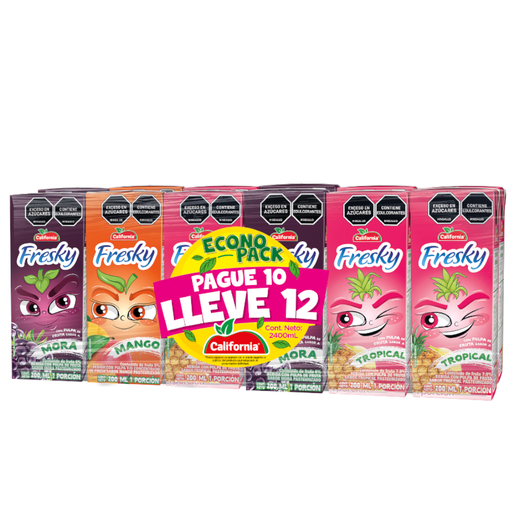 [049001] California Fresky Surtido  Tetrapack 200Ml Pague 10 LLeve 12 Unidades