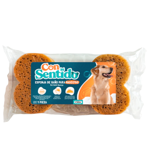 [058229] Esponja De Baño Para Mascotas Con Sentido 1 Unidad
