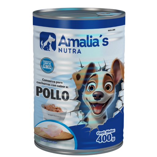 [058317] Conservas Para Cachorros Amalia's Nutra Pollo Lata 400Gr