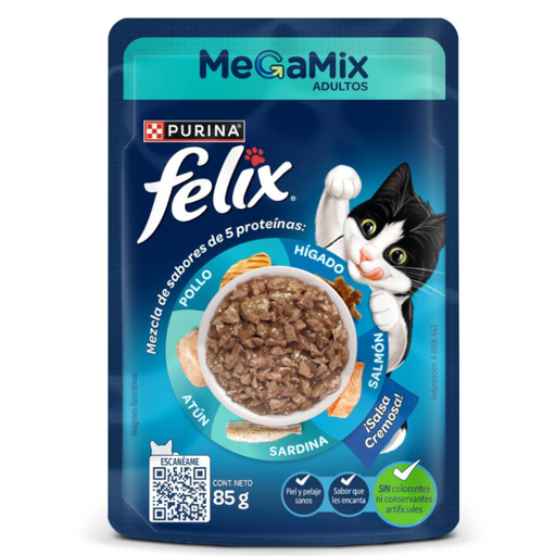[058335] Felix Megamix Adultos En Salsa Cremosa 85Gr