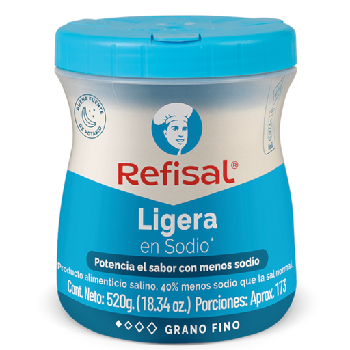 [058344] Sal Refisal Ligera En Sodio Barril 520Gr