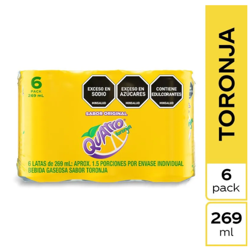 [057464] Quatro Toronja Sabor Original Lata 6 Unidades 269Ml
