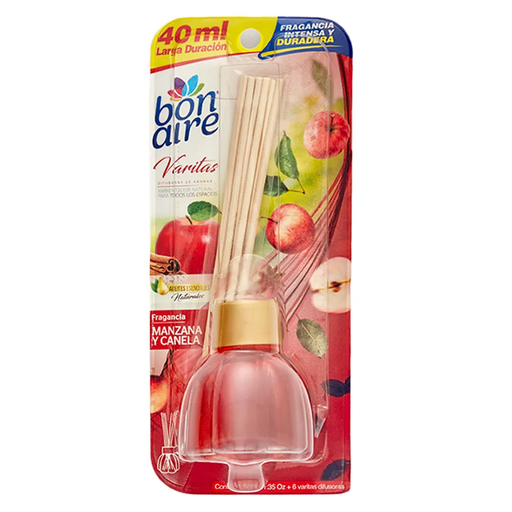 [046937] Ambientador Bonaire Manzana Y Canela Varitas 40Ml