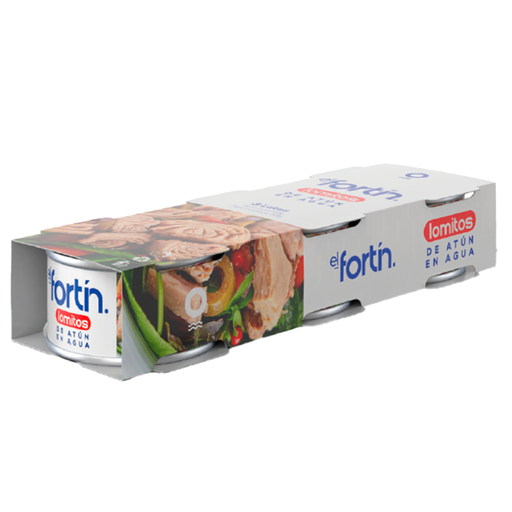 [046329] Lomitos De Atún Agua El Fortín Lata 80Gr 3 Unidades