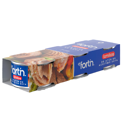 [046328] Lomitos De Atún En Aceite De Soya El Fortín Lata 80Gr 3 Unidades