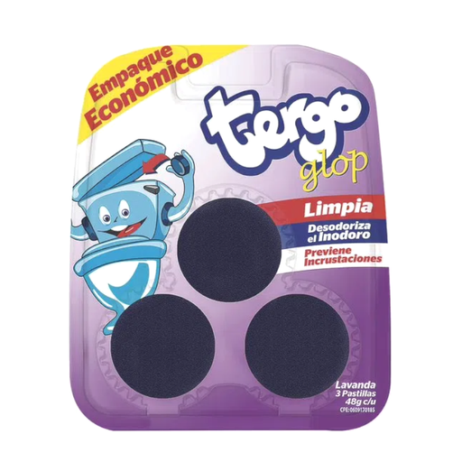 [042434] Limpiador Tergo Glop Lavanda Para Inodoro 48Gr 3 Unidades