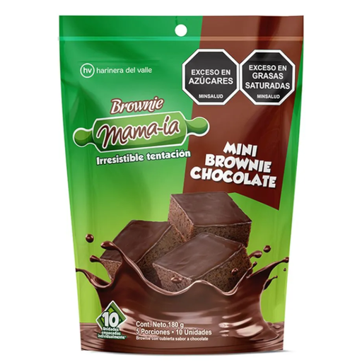 [014072] Brownie Mini Chocolate Mama-ia 10 Unidades 180Gr
