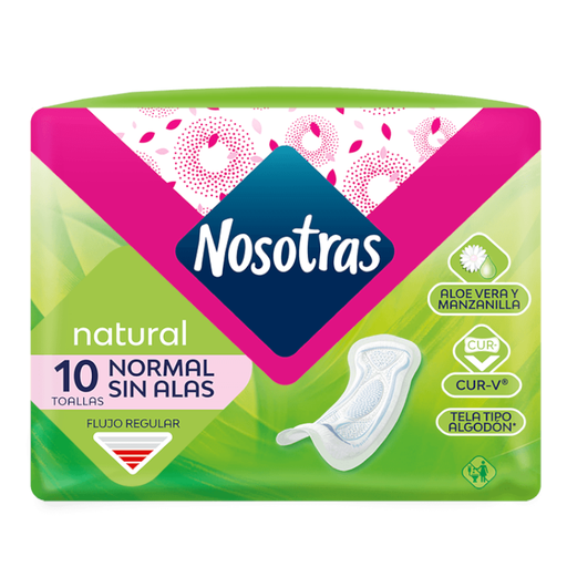[008870] Toallas Higiénicas Nosotras Natural Normal Sin Alas 10 Unidades