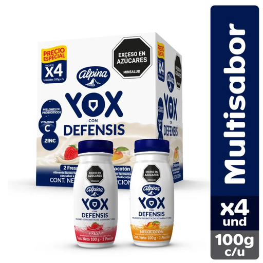 [005252] Yox Defensis 2 Fresa 2 Melocotón  400Gr