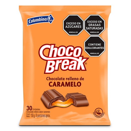 [058367] Chocobreak Relleno De Caramelo Bolsa 30 Unidades 150Gr