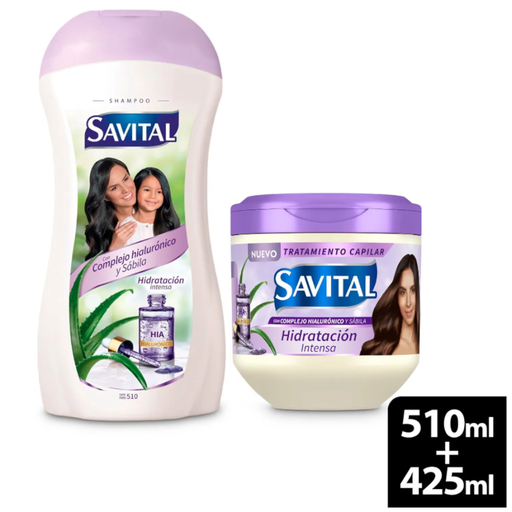 [058375] Shampoo Savital Complejo Hialurónico Y Sábila 510Ml + Tratamiento 425Ml
