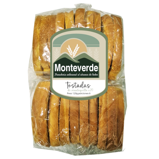 [058413] Tostadas  Mantequilla Monteverde 20 Unidades 120Gr