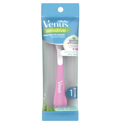 [058438] Maquina  Depilar Venus Sensitive Aloe Vera 1 Unidad